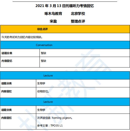 2021年3月13日托福聽(tīng)力機(jī)經(jīng)